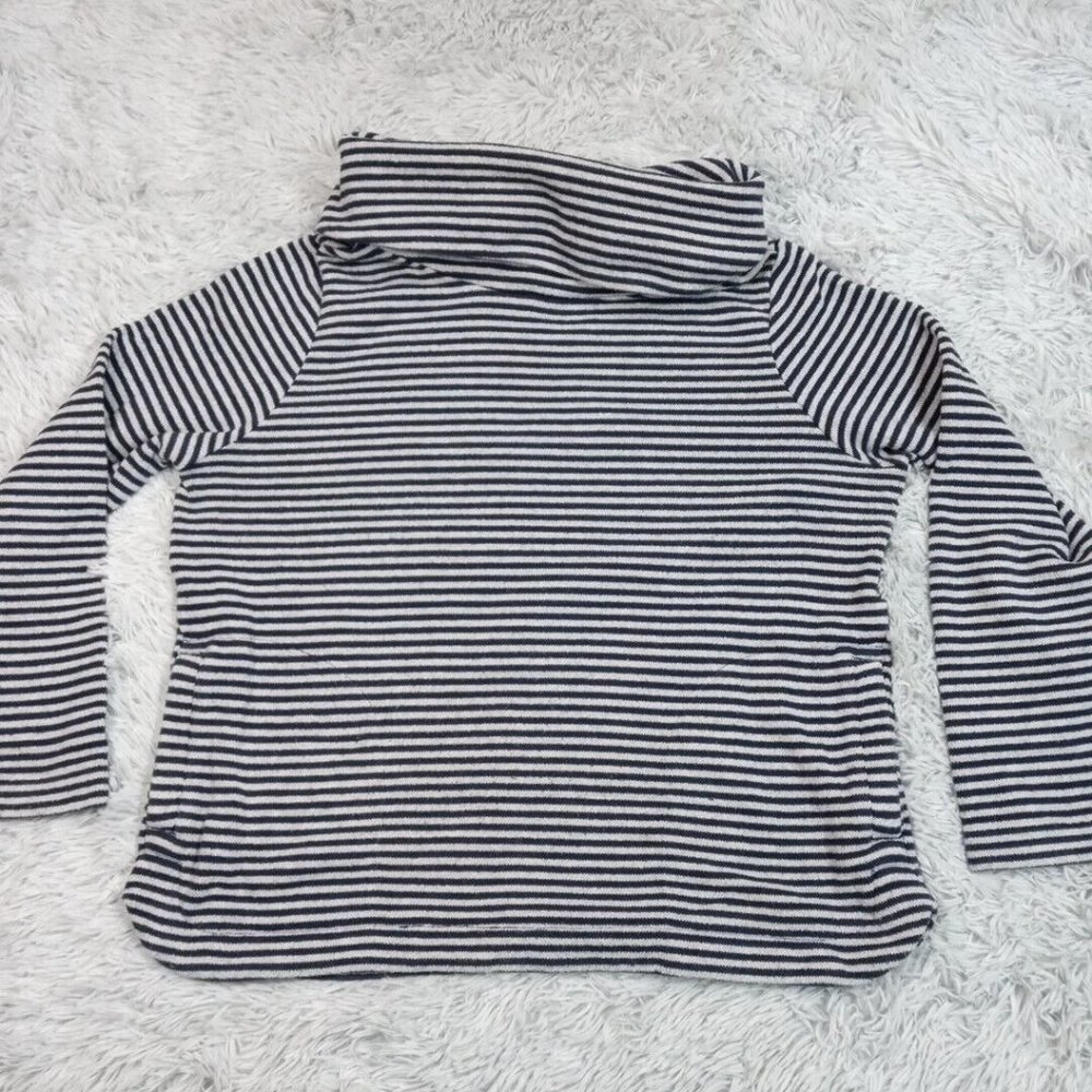 Tommy Hilfiger Womens Sweater Blue XL‎ Striped Turtleneck Athluxe Cozy Warm